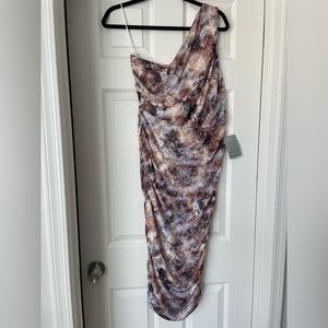 One shoulder Body-con midi dress